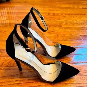 Liliana black/acrylic stiletto, size 10